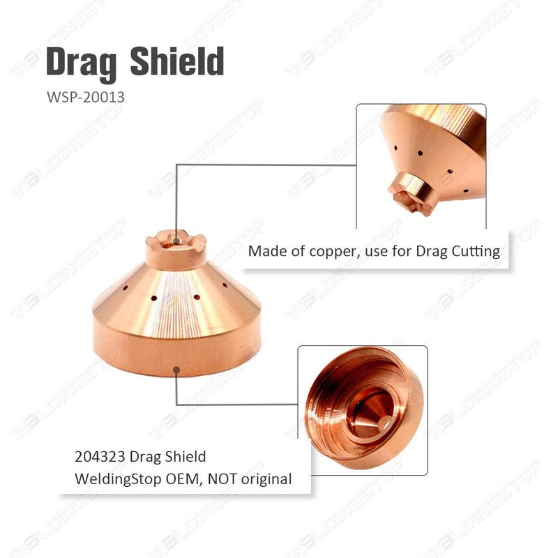 WeldingStop ICE-40C/T Plasma Electrode 192047 204325 Tip 204323 Shield Cap fit Miller Spectrum 625 Cutter PKG-15 - Image 5